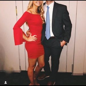 Lulus Red Off-the-Shoulder Dress